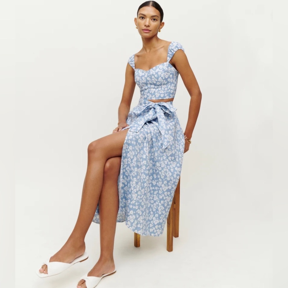 Reformation cropped top with ruched back